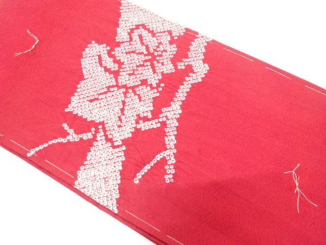 JAPANESE NAGOYA OBI / UNUSED / SHIBORI / MAPLE LEAVES